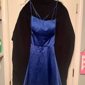Elegant Blue Satin Dress